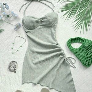 SHEIN Light Green Textured Blouse